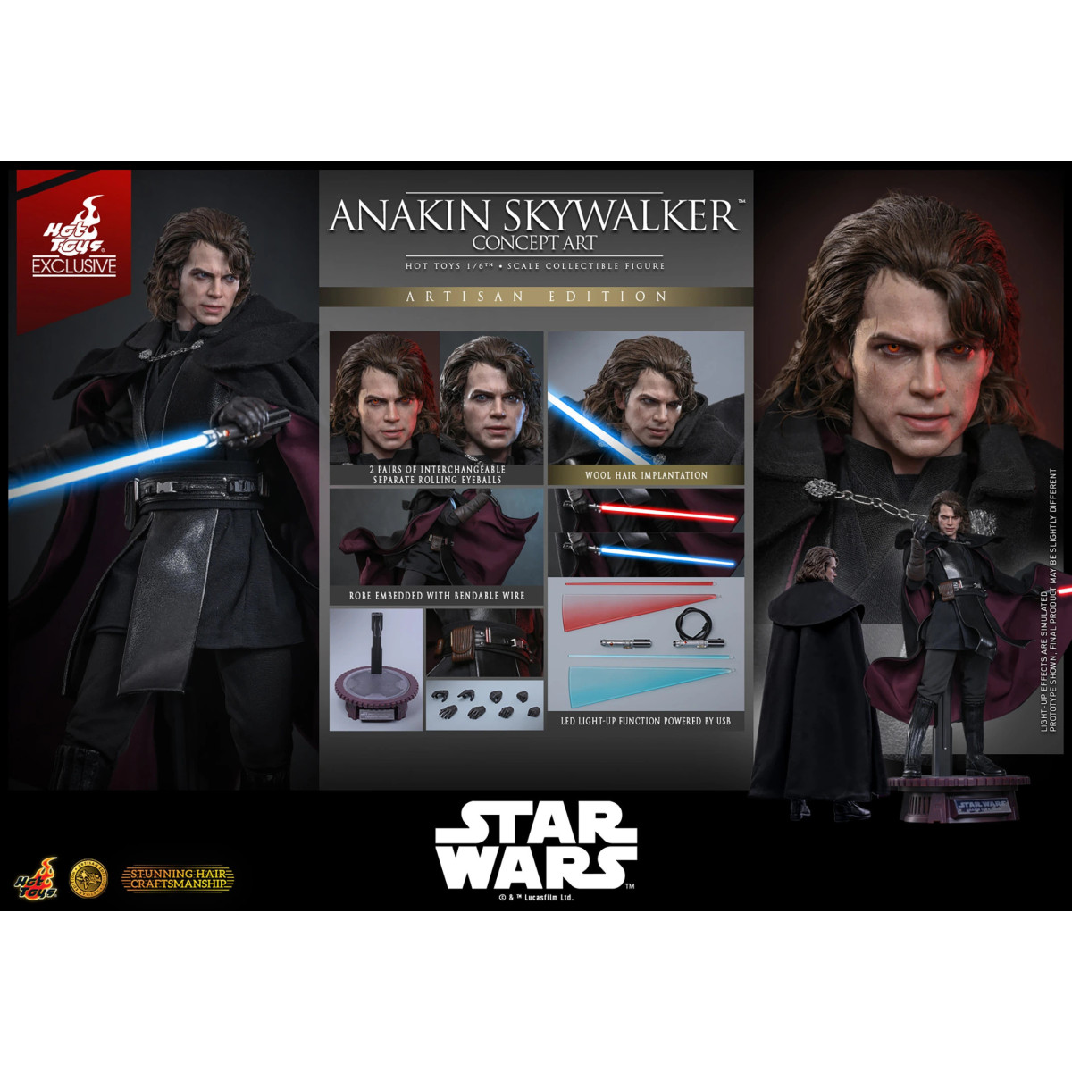 Hot toys Star Wars: Anakin Skywalker (Concept Art Version) (Artisan Edition) MMS 1/6 - Hot Toys Exclusivo