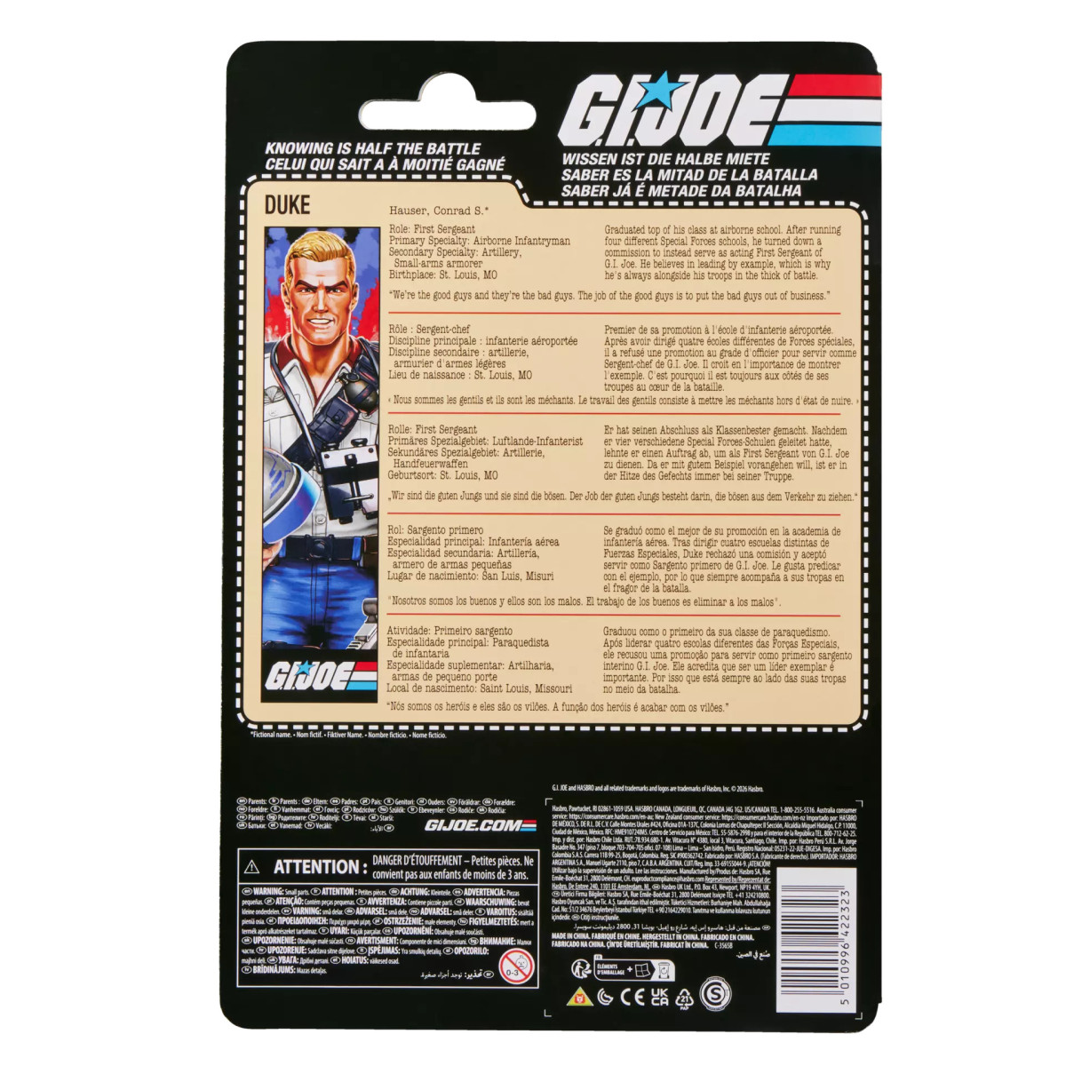Hasbro G.I.JOE Serie Classified - USA Duke Retro en caja