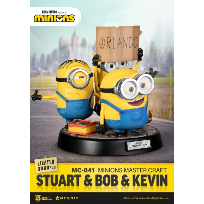 Beast Kingdom Iluminación - Master Craft Stuart, Bob y Kevin - Minions