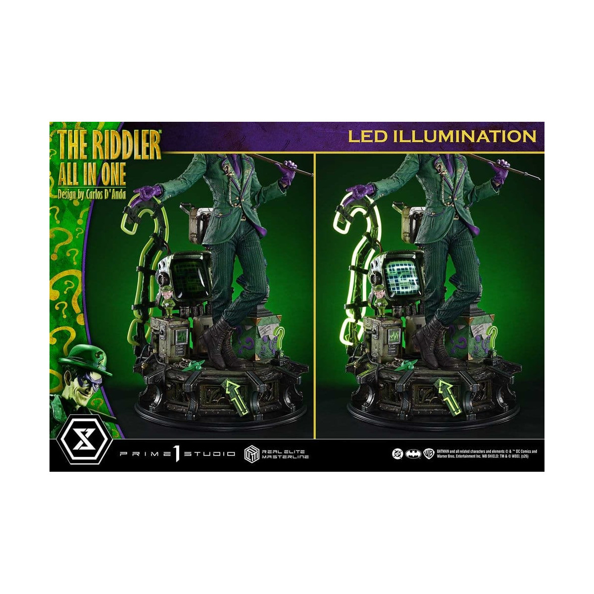 Prime 1 Studio - The Riddler All In One (Diseño de Carlos D'Anda) - Real Elite Masterline Serie 1/3