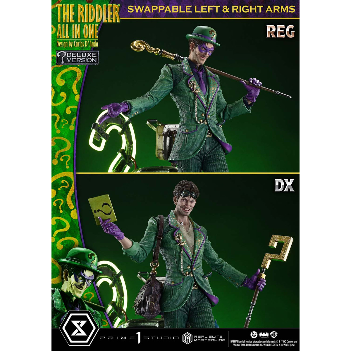 Prime 1 Studio - The Riddler All In One (Diseño de Carlos D'Anda) Versión DX Bonus - Real Elite Masterline Series 1/3
