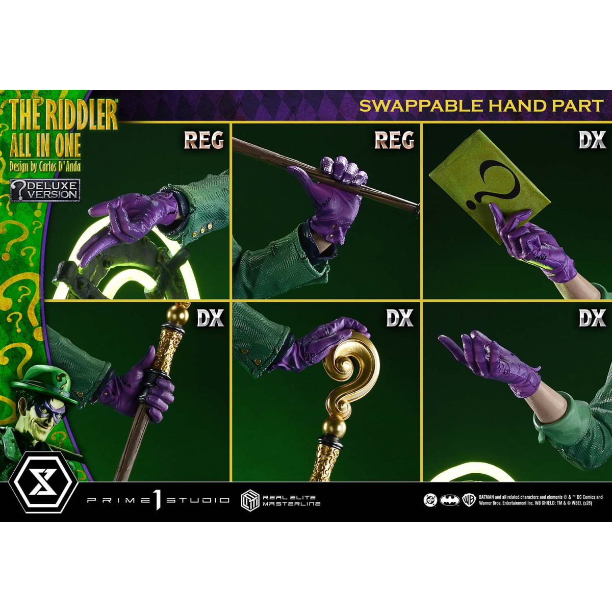 Prime 1 Studio - The Riddler All In One (Diseño de Carlos D'Anda) Versión DX Bonus - Real Elite Masterline Series 1/3