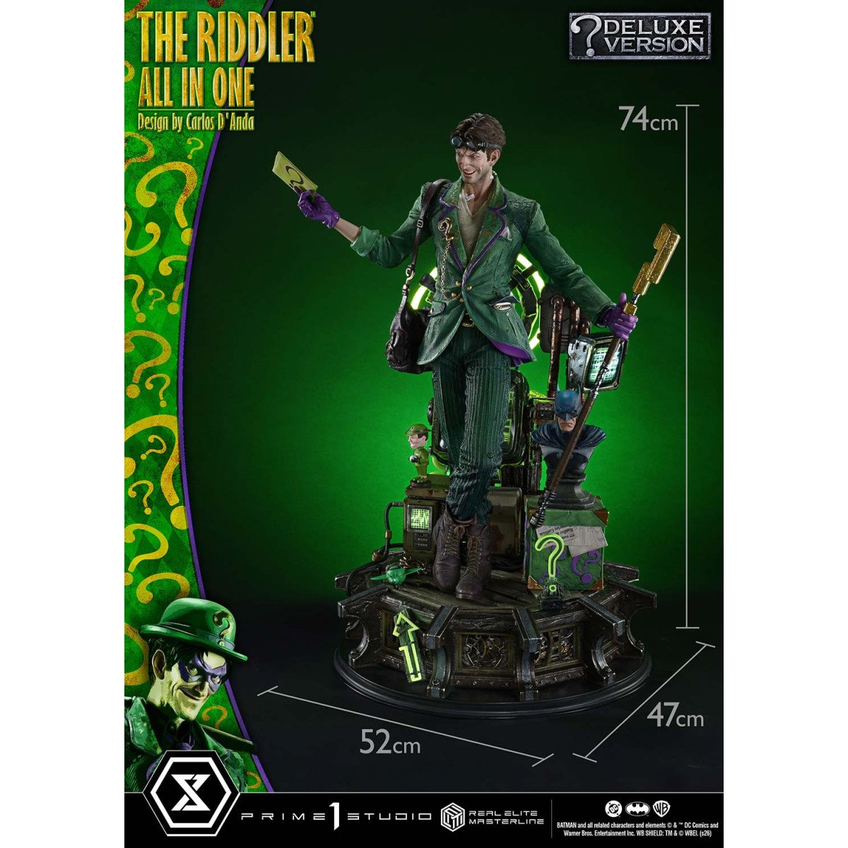 Prime 1 Studio - The Riddler All In One (Diseño de Carlos D'Anda) Versión DX Bonus - Real Elite Masterline Series 1/3
