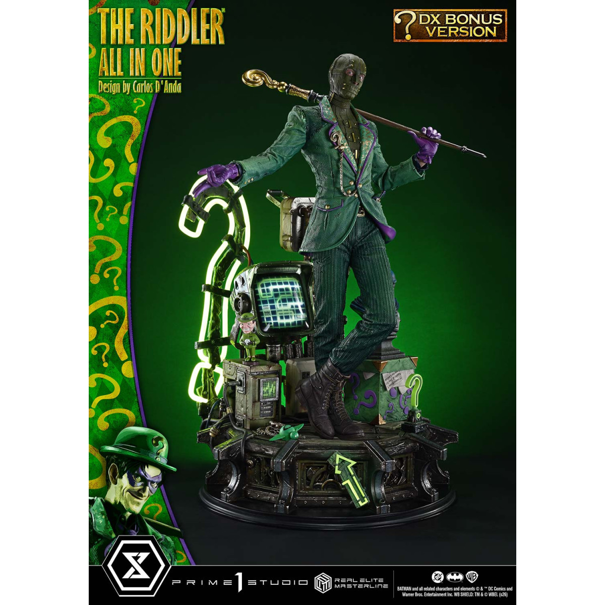 Prime 1 Studio - The Riddler All In One (Diseño de Carlos D'Anda) Versión DX Bonus - Real Elite Masterline Series 1/3