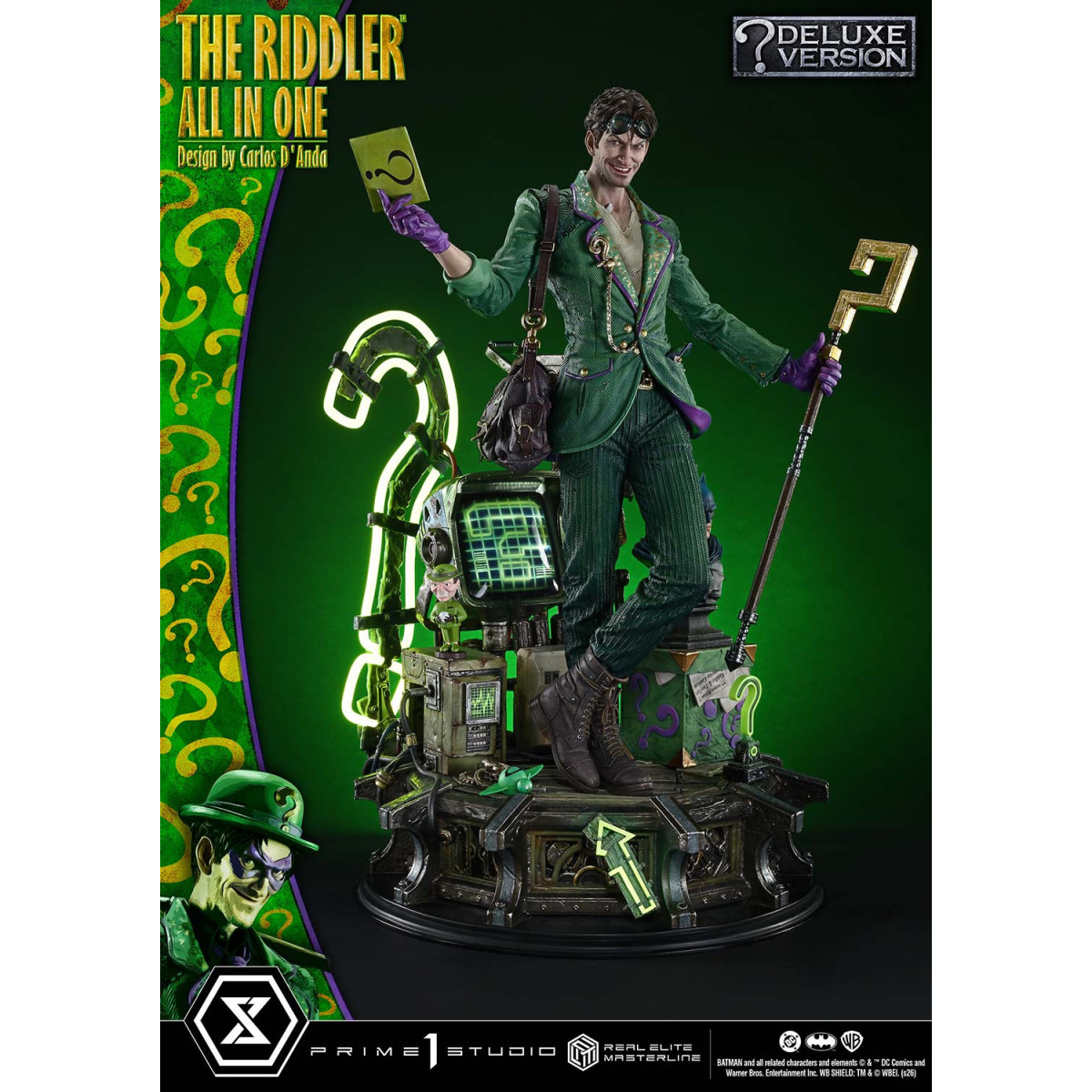 Prime 1 Studio - The Riddler All In One (Diseño de Carlos D'Anda) Versión DX Bonus - Real Elite Masterline Series 1/3