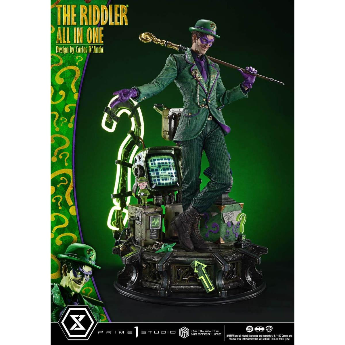 Prime 1 Studio - The Riddler All In One (Diseño de Carlos D'Anda) Versión DX Bonus - Real Elite Masterline Series 1/3