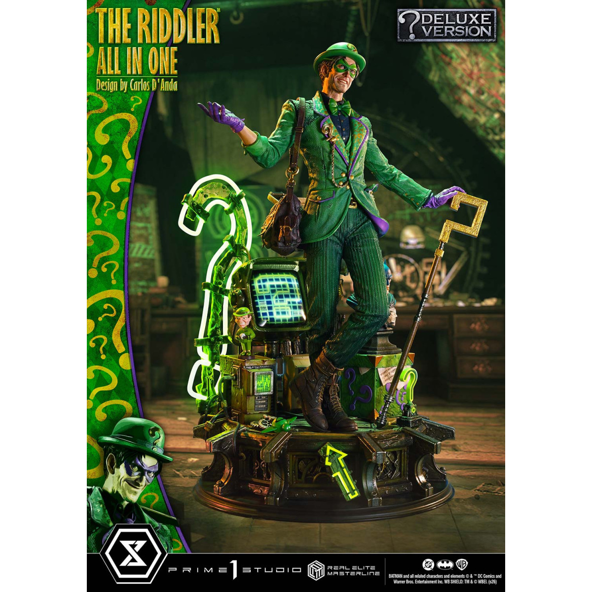Prime 1 Studio - The Riddler All In One (Diseño de Carlos D'Anda) Versión DX Bonus - Real Elite Masterline Series 1/3