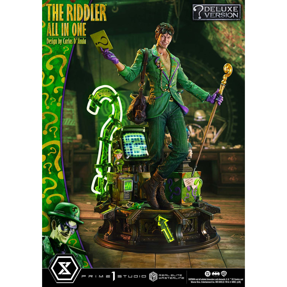 Prime 1 Studio - The Riddler All In One (Diseño de Carlos D'Anda) Versión DX Bonus - Real Elite Masterline Series 1/3