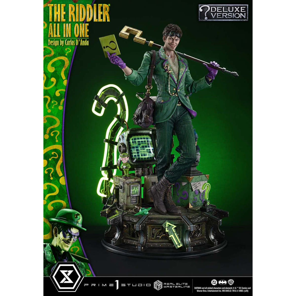 Prime 1 Studio - The Riddler All In One (Diseño de Carlos D'Anda) Versión DX Bonus - Real Elite Masterline Series 1/3