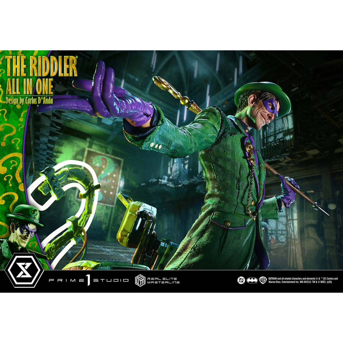 Prime 1 Studio - The Riddler All In One (Diseño de Carlos D'Anda) Versión DX Bonus - Real Elite Masterline Series 1/3