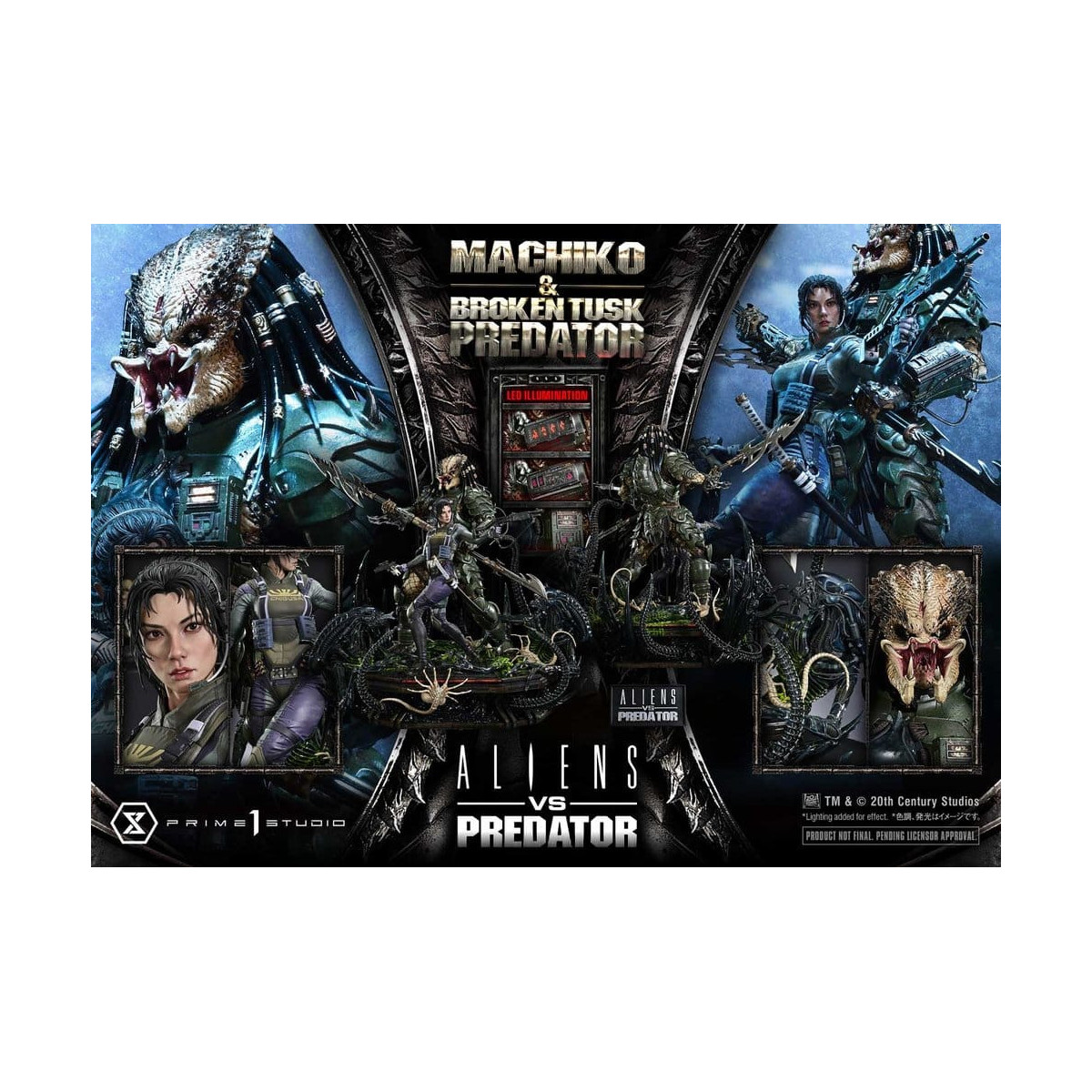 Prime 1 Studio - Aliens vs. Predator (cómic) - Machiko y Broken Tusk, serie Ultimate Premium Masterline, 1/4