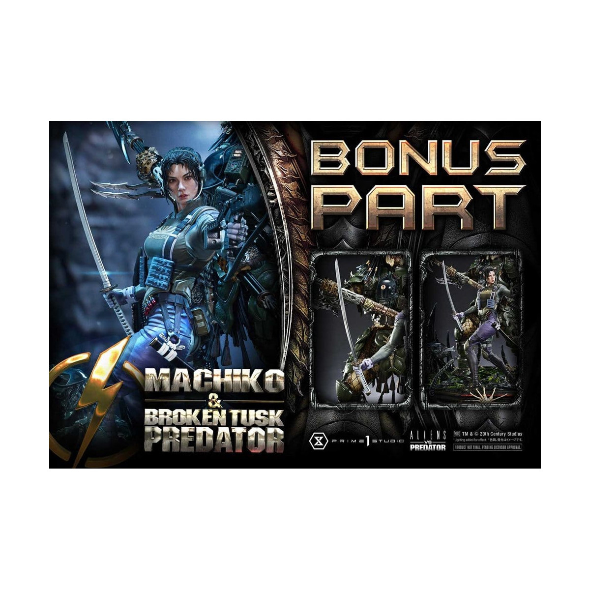 Prime 1 Studio - Aliens vs. Predator (cómic) - Machiko y Broken Tusk, versión DX Bonus, Ultimate Premium Masterline Series 1/4