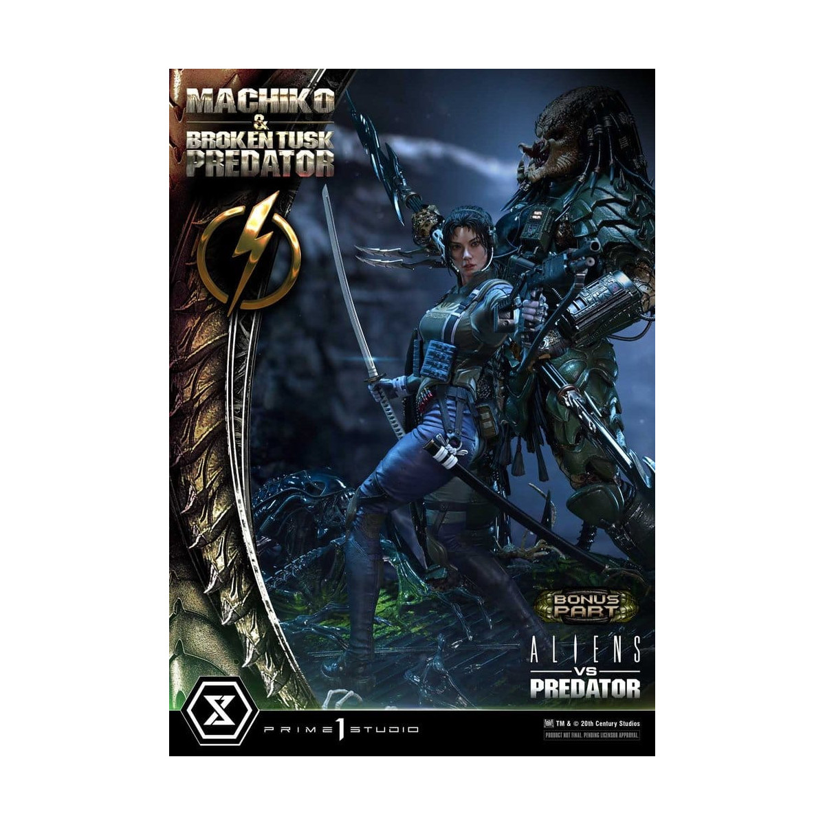 Prime 1 Studio - Aliens vs. Predator (cómic) - Machiko y Broken Tusk, versión DX Bonus, Ultimate Premium Masterline Series 1/4