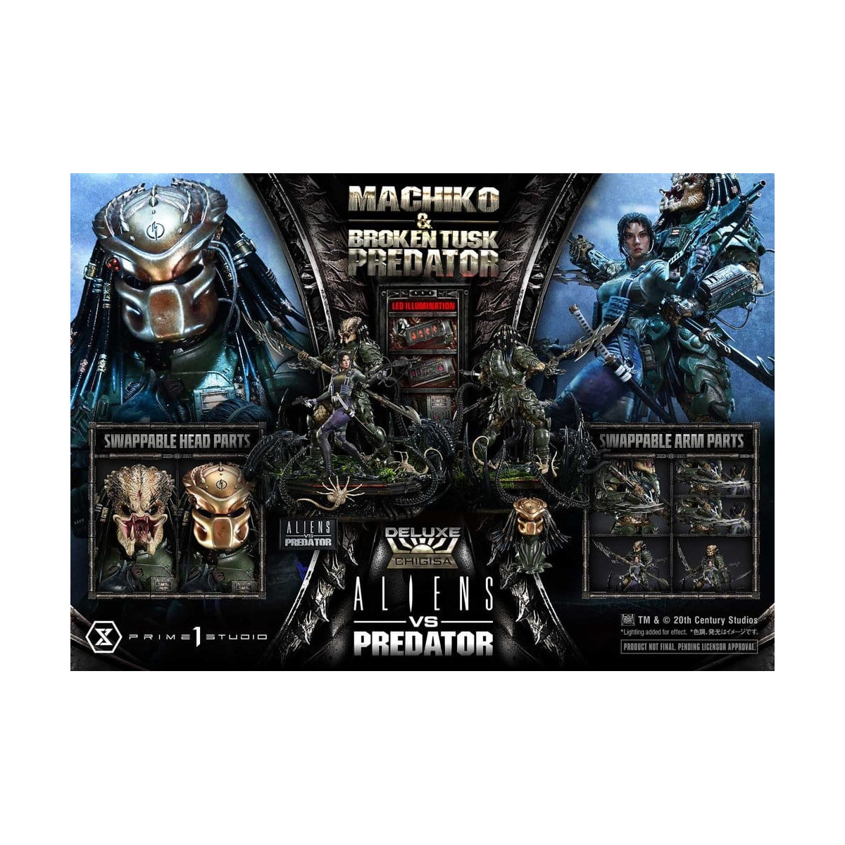 Prime 1 Studio - Aliens vs. Predator (cómic) - Machiko y Broken Tusk, versión DX Bonus, Ultimate Premium Masterline Series 1/4