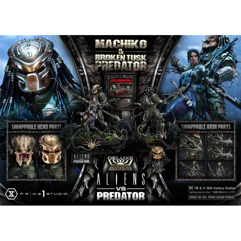 Prime 1 Studio - Aliens vs. Predator (cómic) - Machiko y Broken Tusk, versión DX Bonus, Ultimate Premium Masterline Series 1/4