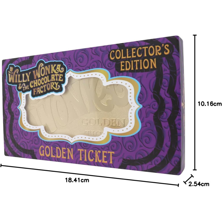 FaNaTtiK - Réplica de «Willy Wonka y la fábrica de chocolate», edición de coleccionista «Golden Ticket»
