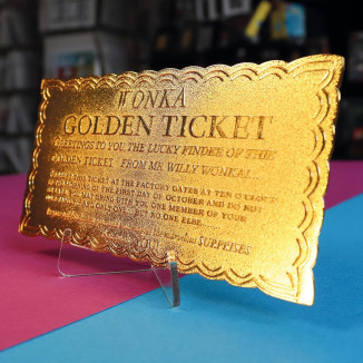 FaNaTtiK - Réplica de «Willy Wonka y la fábrica de chocolate», edición de coleccionista «Golden Ticket»
