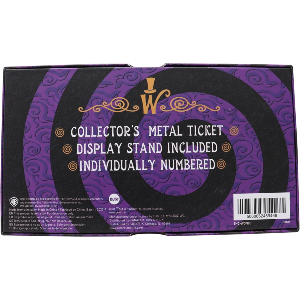 FaNaTtiK - Réplica de «Willy Wonka y la fábrica de chocolate», edición de coleccionista «Golden Ticket»