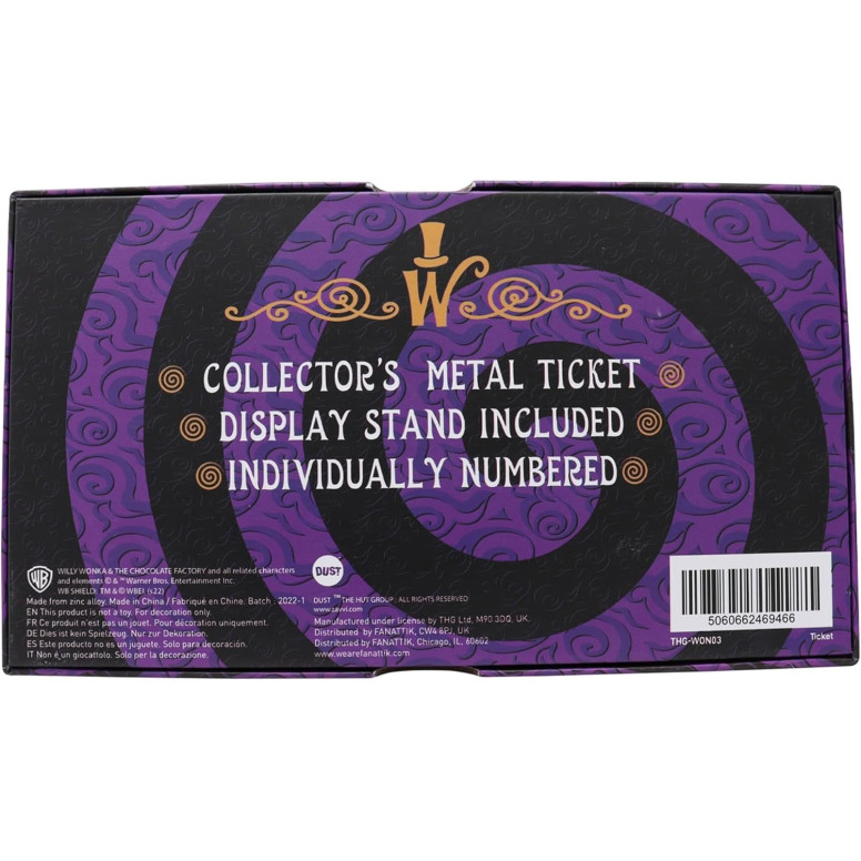 FaNaTtiK - Réplica de «Willy Wonka y la fábrica de chocolate», edición de coleccionista «Golden Ticket»