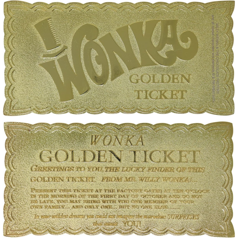 FaNaTtiK - Réplica de «Willy Wonka y la fábrica de chocolate», edición de coleccionista «Golden Ticket»