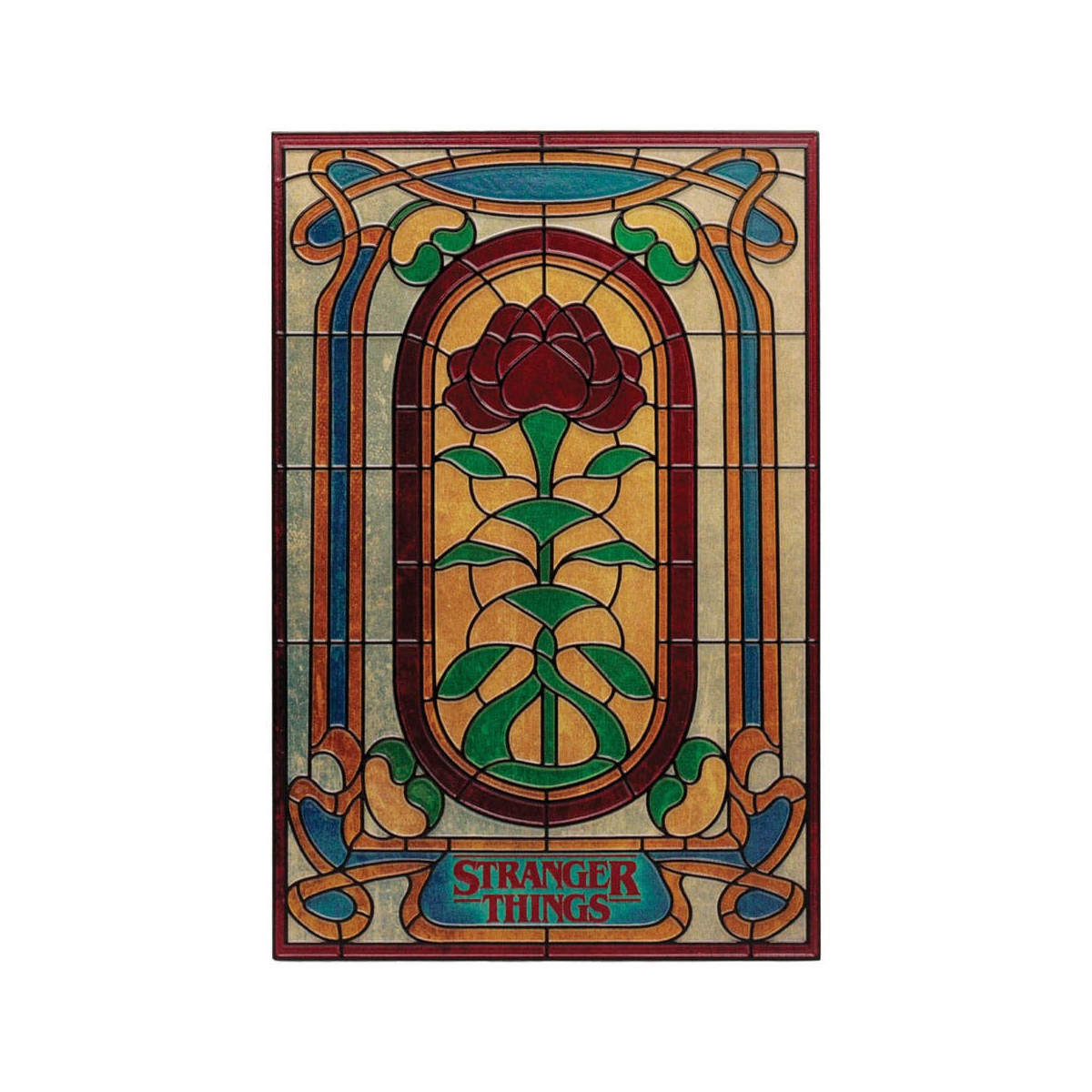 FaNaTtiK - Placa de resina con motivo de vitral de Creel House « Stranger Things »