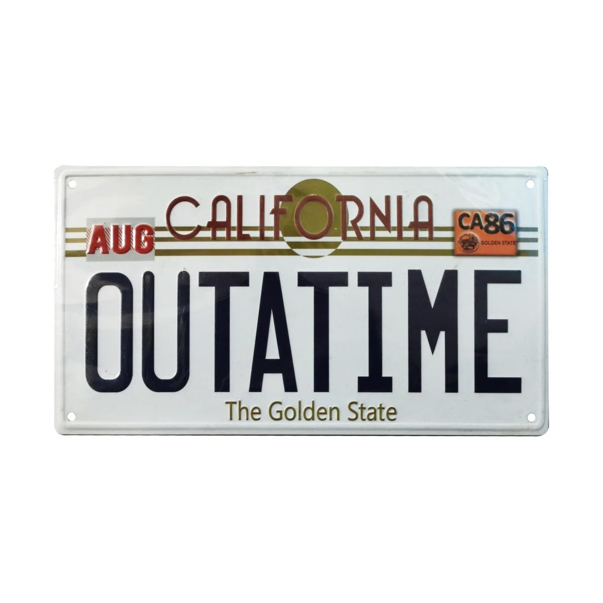 FaNaTtiK - Letrero metálico con réplica de la matrícula de «Regreso al futuro» - Matrícula del DeLorean «OUTATIME»