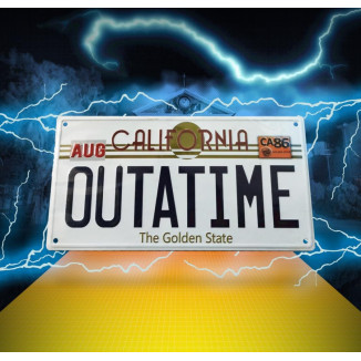 FaNaTtiK - Letrero metálico con réplica de la matrícula de «Regreso al futuro» - Matrícula del DeLorean «OUTATIME»