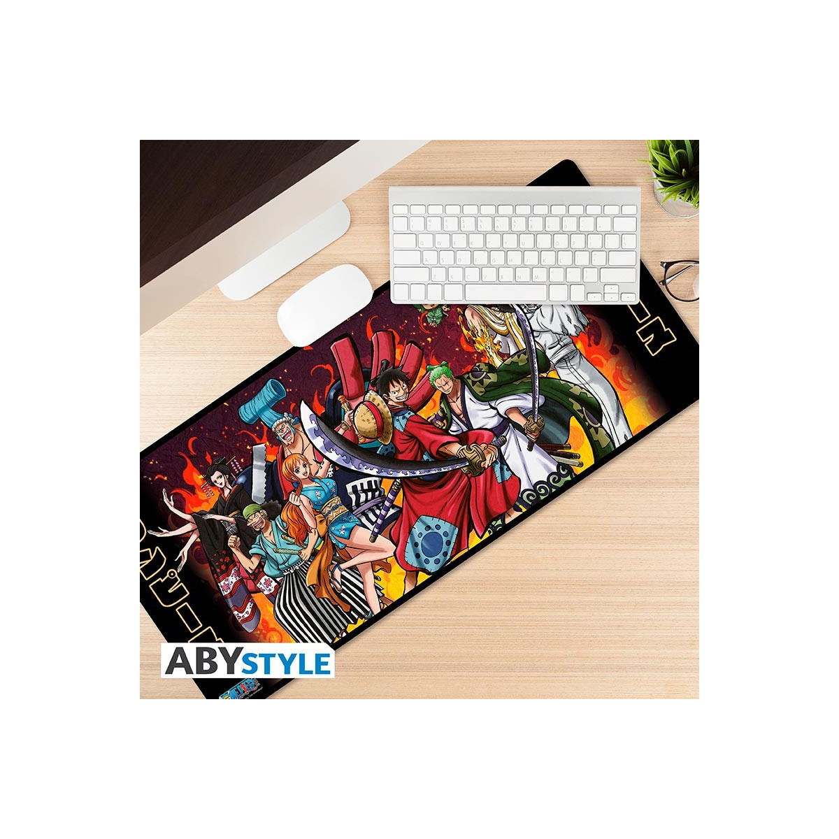 One Piece Alfombrilla de ratón XXL «La batalla de Wano» (90 x 40 cm)