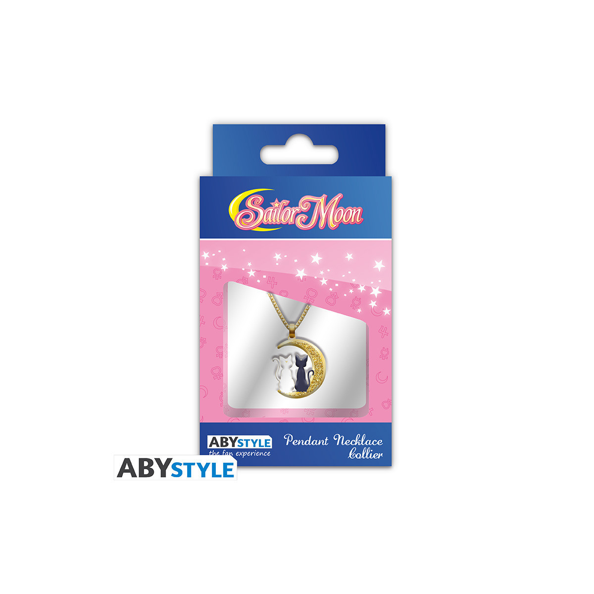 ABYstyle - Sailor Moon Collar con colgante «Gatos en la luna» - Luna y Artemisa