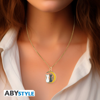 ABYstyle - Sailor Moon Collar con colgante «Gatos en la luna» - Luna y Artemisa