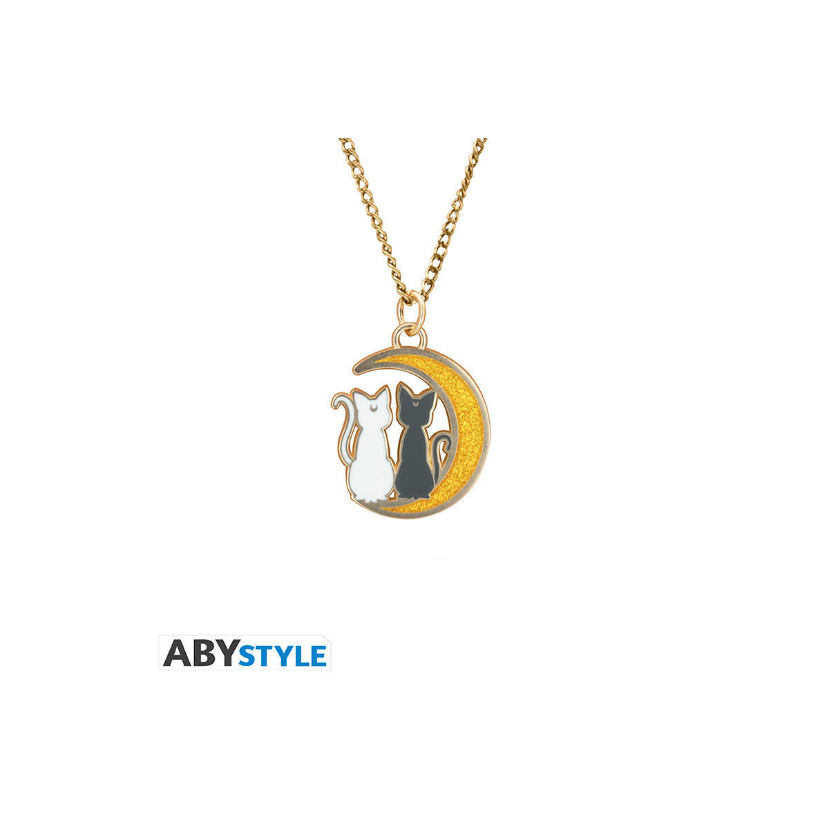 ABYstyle - Sailor Moon Collar con colgante «Gatos en la luna» - Luna y Artemisa