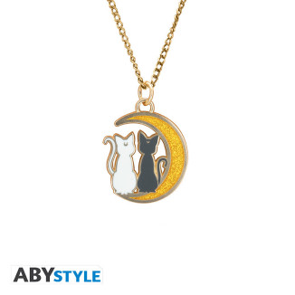 ABYstyle - Sailor Moon Collar con colgante «Gatos en la luna» - Luna y Artemisa