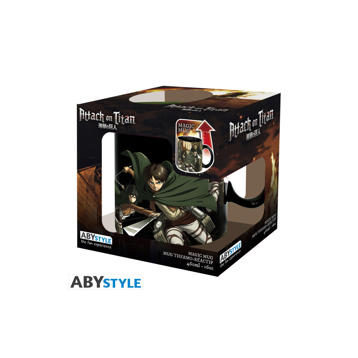 ABYstyle - Taza termorreactiva de «Attack on Titan» con Eren Titan, temporada 3