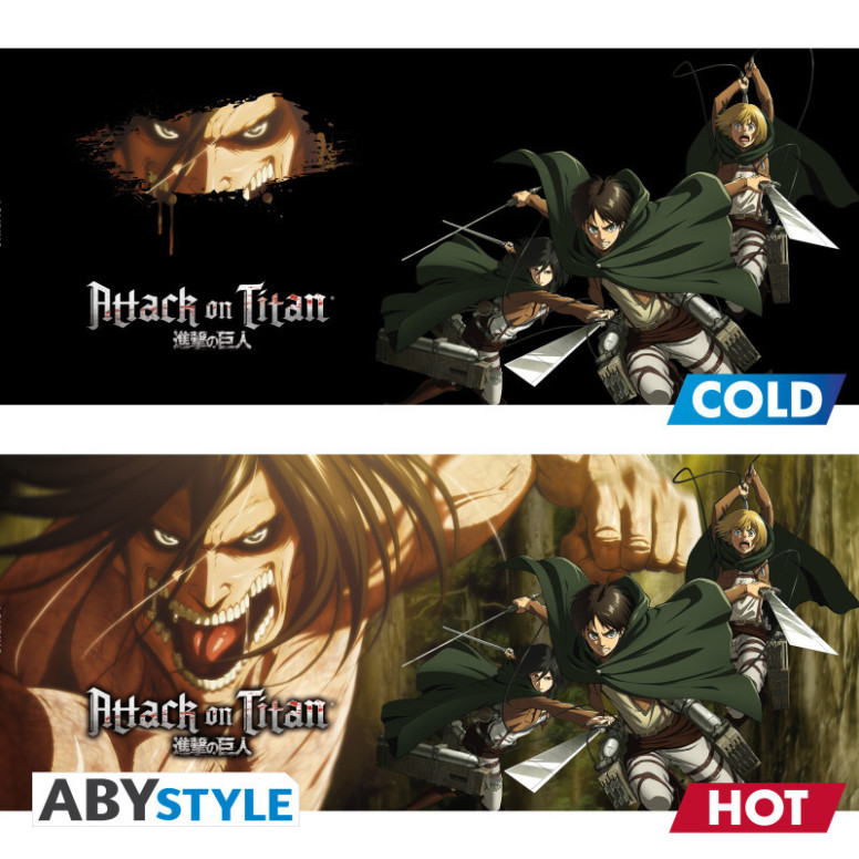 ABYstyle - Taza termorreactiva de «Attack on Titan» con Eren Titan, temporada 3