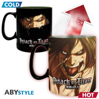ABYstyle - Taza termorreactiva de «Attack on Titan» con Eren Titan, temporada 3