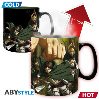 ABYstyle - Taza termorreactiva de «Attack on Titan» con Eren Titan, temporada 3