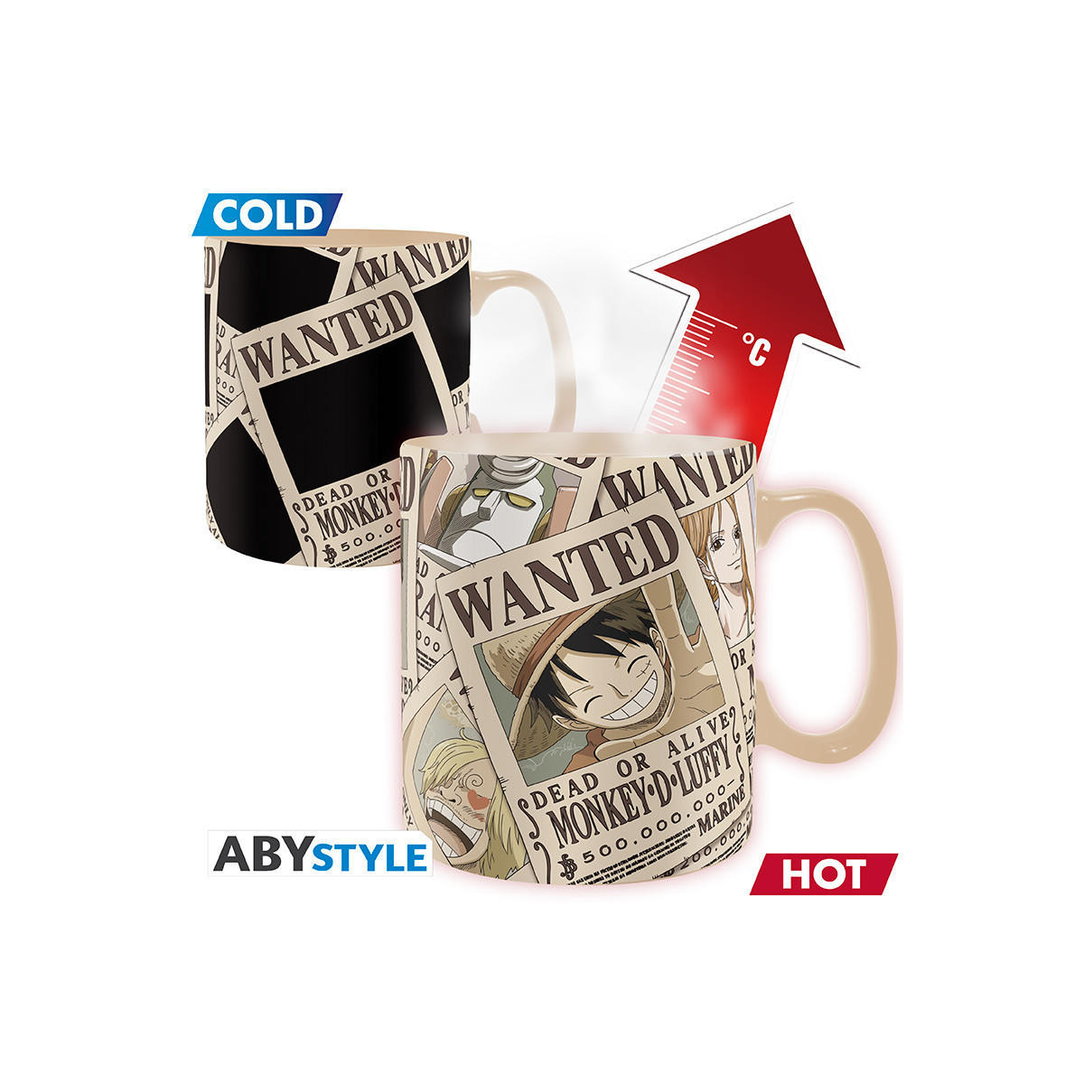 ABYstyle - One Piece Taza termorreactiva «Wanted»