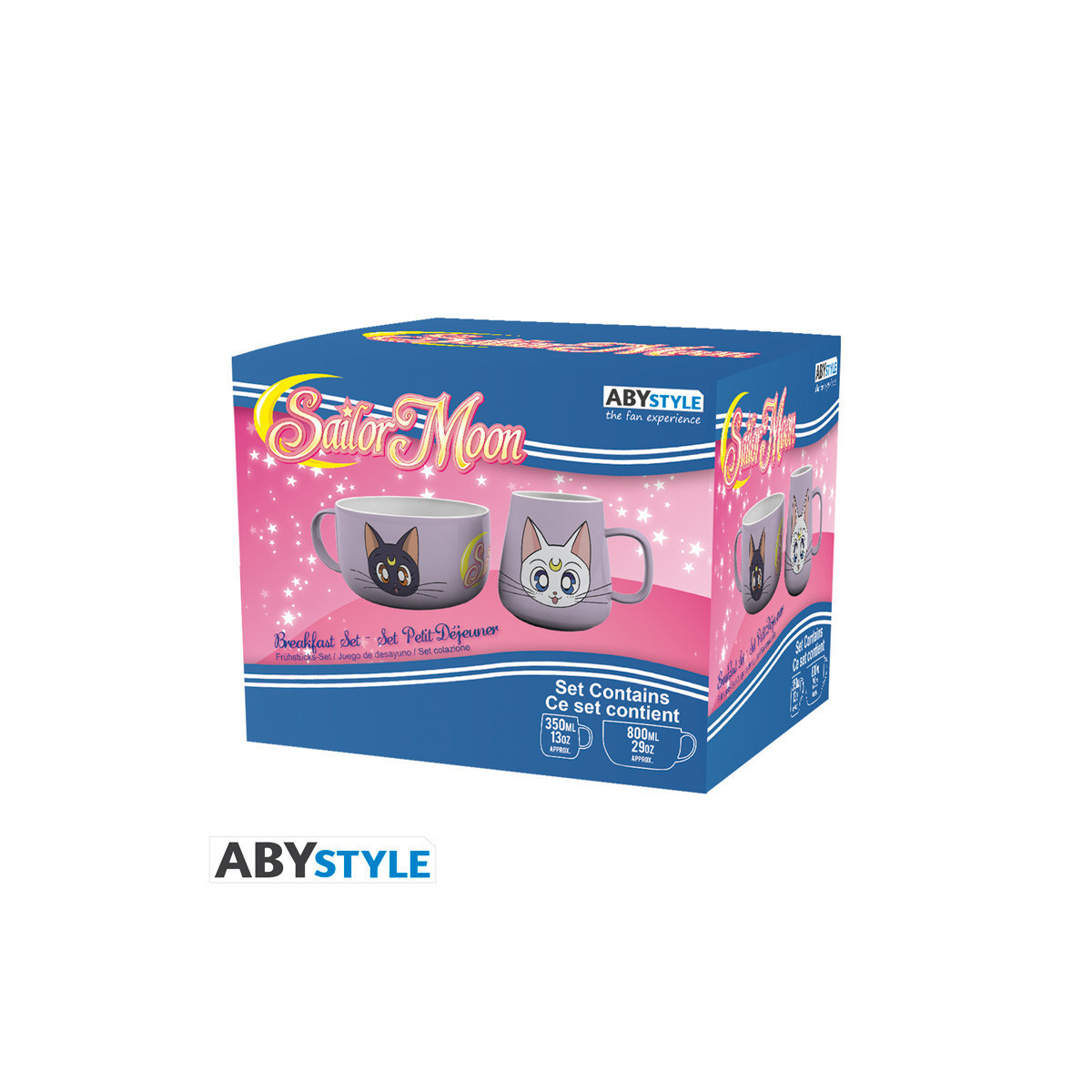 ABYstyle - Sailor Moon Set de desayuno: taza + cuenco Luna & Artemis