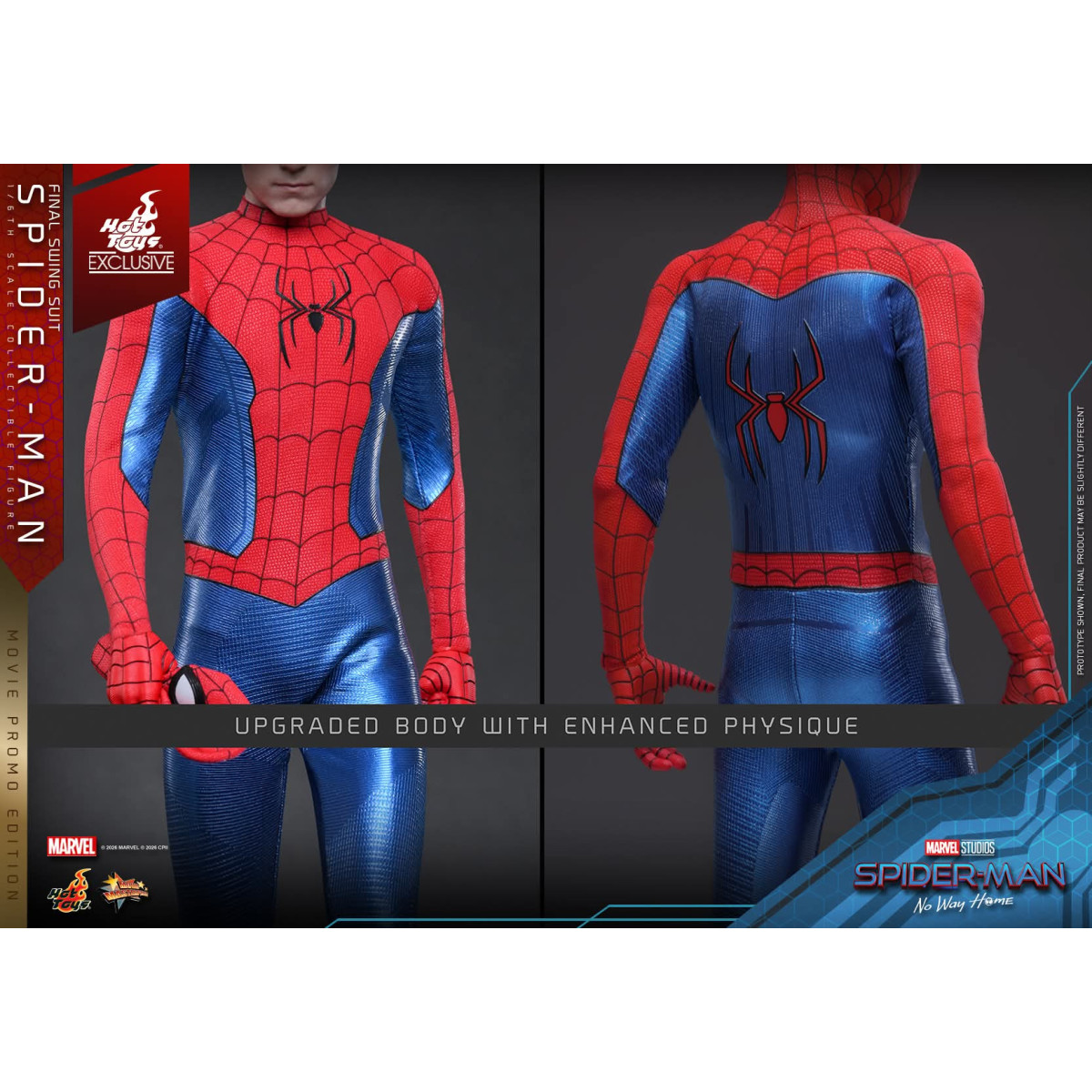 Exclusiva de Hot Toys - Spider-Man (traje Final Swing) (Edición promocional de la película) 1/6 MMS862 - Spider-Man de Marvel: N