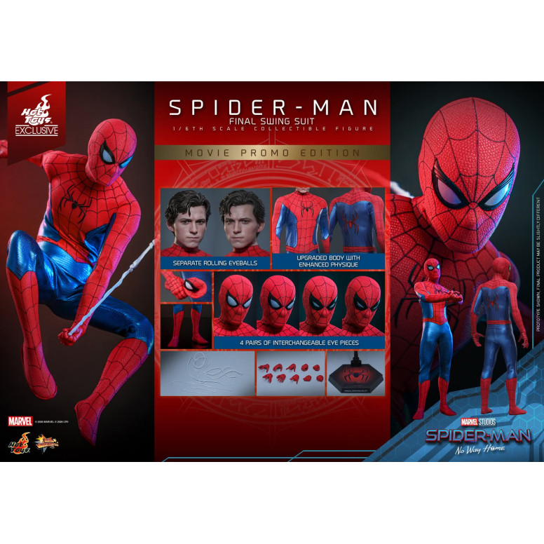 Exclusiva de Hot Toys - Spider-Man (traje Final Swing) (Edición promocional de la película) 1/6 MMS862 - Spider-Man de Marvel: N