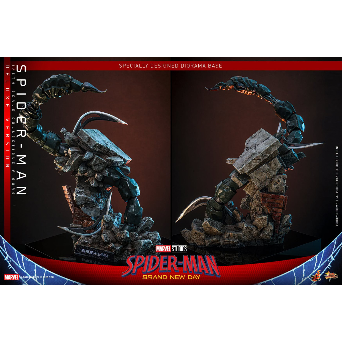 Hot Toys - Spider-Man, versión de lujo a escala 1/6, MMS893 - Marvel's Spider-Man: Brand New Day
