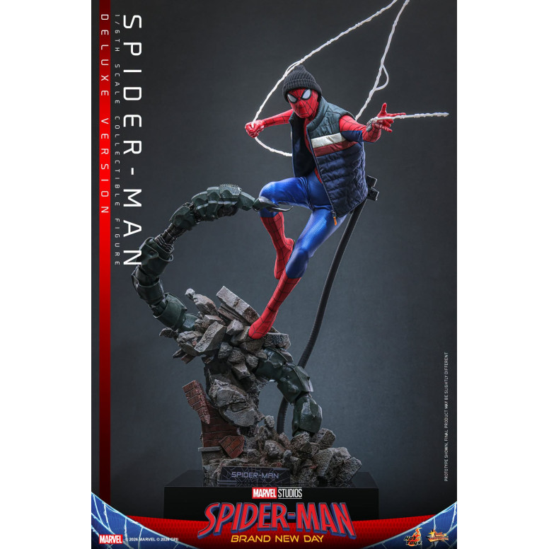 Hot Toys - Spider-Man, versión de lujo a escala 1/6, MMS893 - Marvel's Spider-Man: Brand New Day