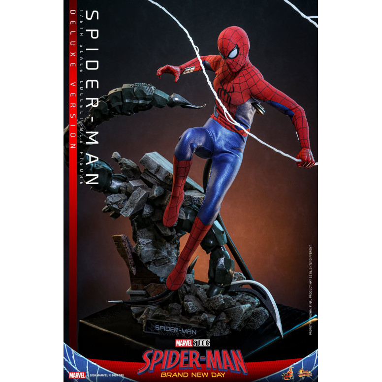 Hot Toys - Spider-Man, versión de lujo a escala 1/6, MMS893 - Marvel's Spider-Man: Brand New Day
