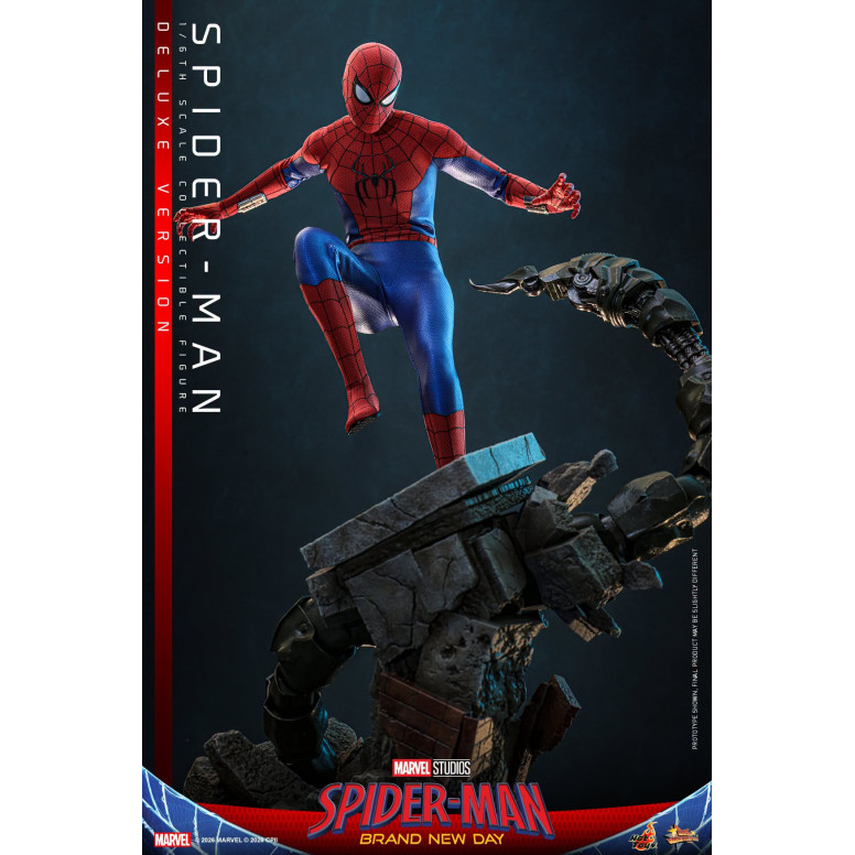 Hot Toys - Spider-Man, versión de lujo a escala 1/6, MMS893 - Marvel's Spider-Man: Brand New Day
