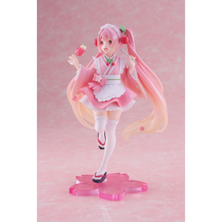 Taito AMP Fig - Hatsune Miku - Sakura Miku «Newley Written», versión «Japanese Cafe», reedición