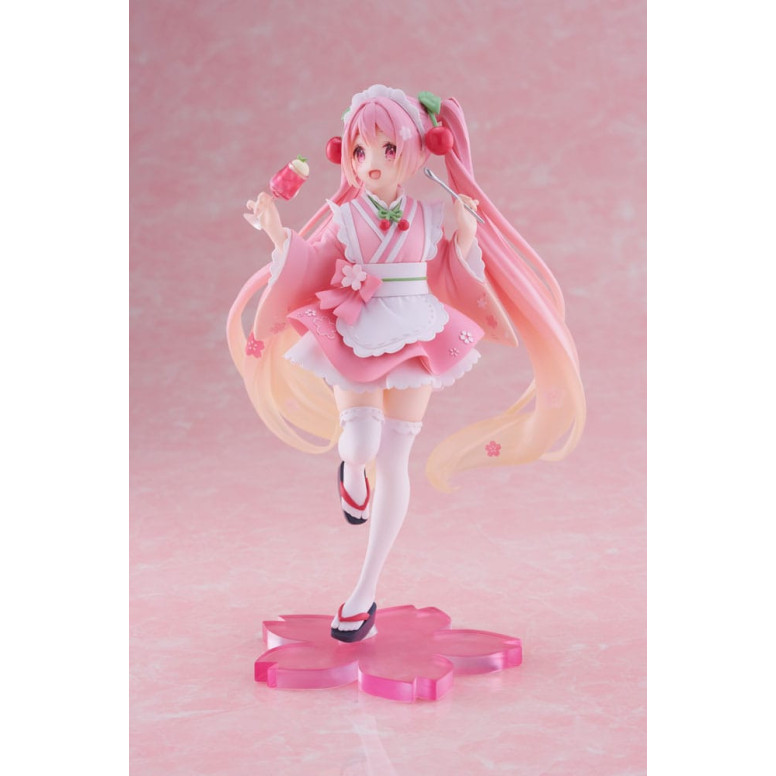 Taito AMP Fig - Hatsune Miku - Sakura Miku «Newley Written», versión «Japanese Cafe», reedición