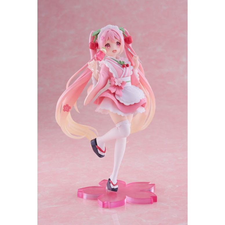 Taito AMP Fig - Hatsune Miku - Sakura Miku «Newley Written», versión «Japanese Cafe», reedición