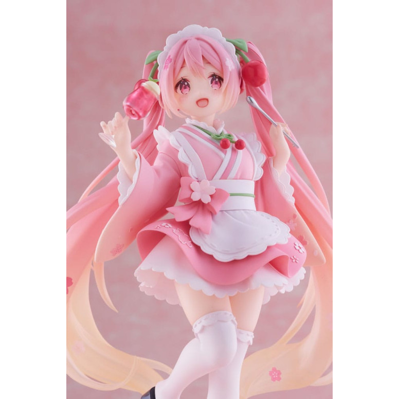 Taito AMP Fig - Hatsune Miku - Sakura Miku «Newley Written», versión «Japanese Cafe», reedición
