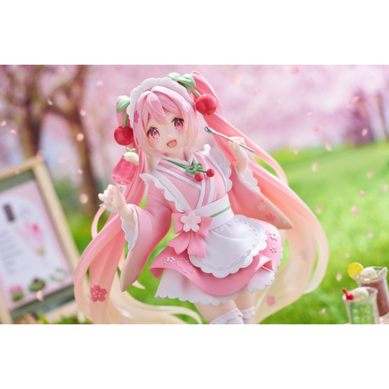 Taito AMP Fig - Hatsune Miku - Sakura Miku «Newley Written», versión «Japanese Cafe», reedición