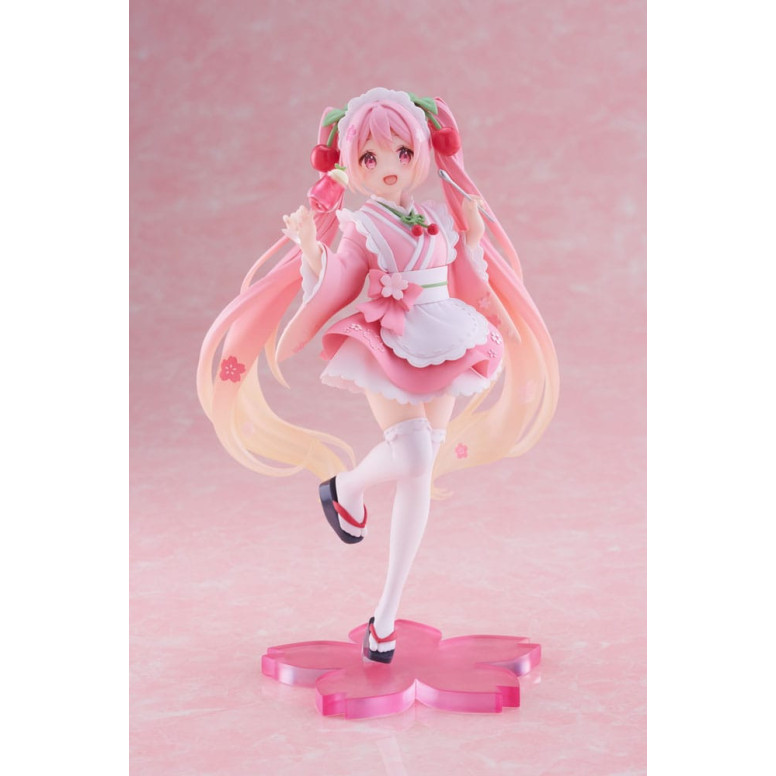 Taito AMP Fig - Hatsune Miku - Sakura Miku «Newley Written», versión «Japanese Cafe», reedición